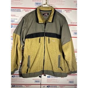 Retro VTG 90s Reebok Colorblock Two-Tone Fleece Zip Up Jacket Mens Med / Lrg Y2K